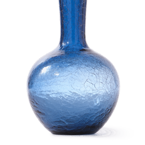 Gecraqueleerde glazen bolvaas S Blauw van Pols Potten