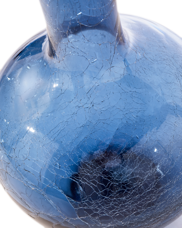 Gecraqueleerde glazen bolvaas L Blauw van Pols Potten - Afbeelding 3