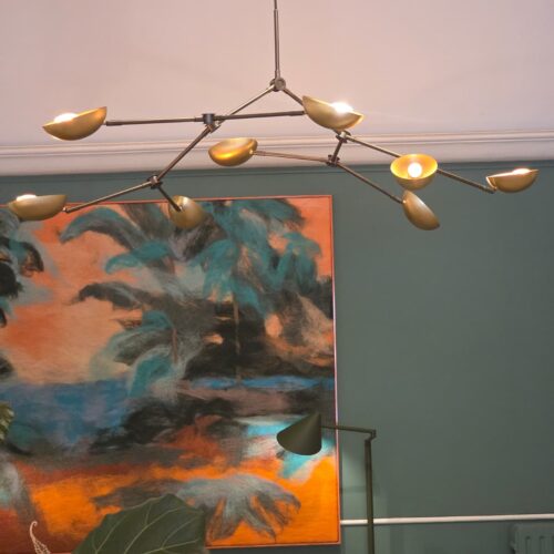 101 Copenhagen Drop Chandelier Brass - Showmodel - Afbeelding 4