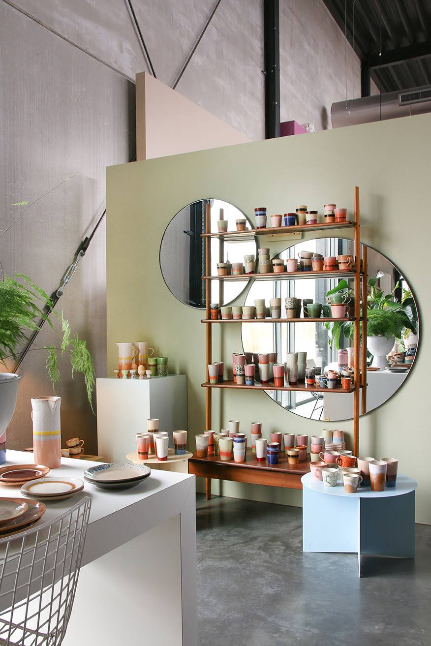 HKliving ronde spiegel 120 cm zwart metalen frame - SALE