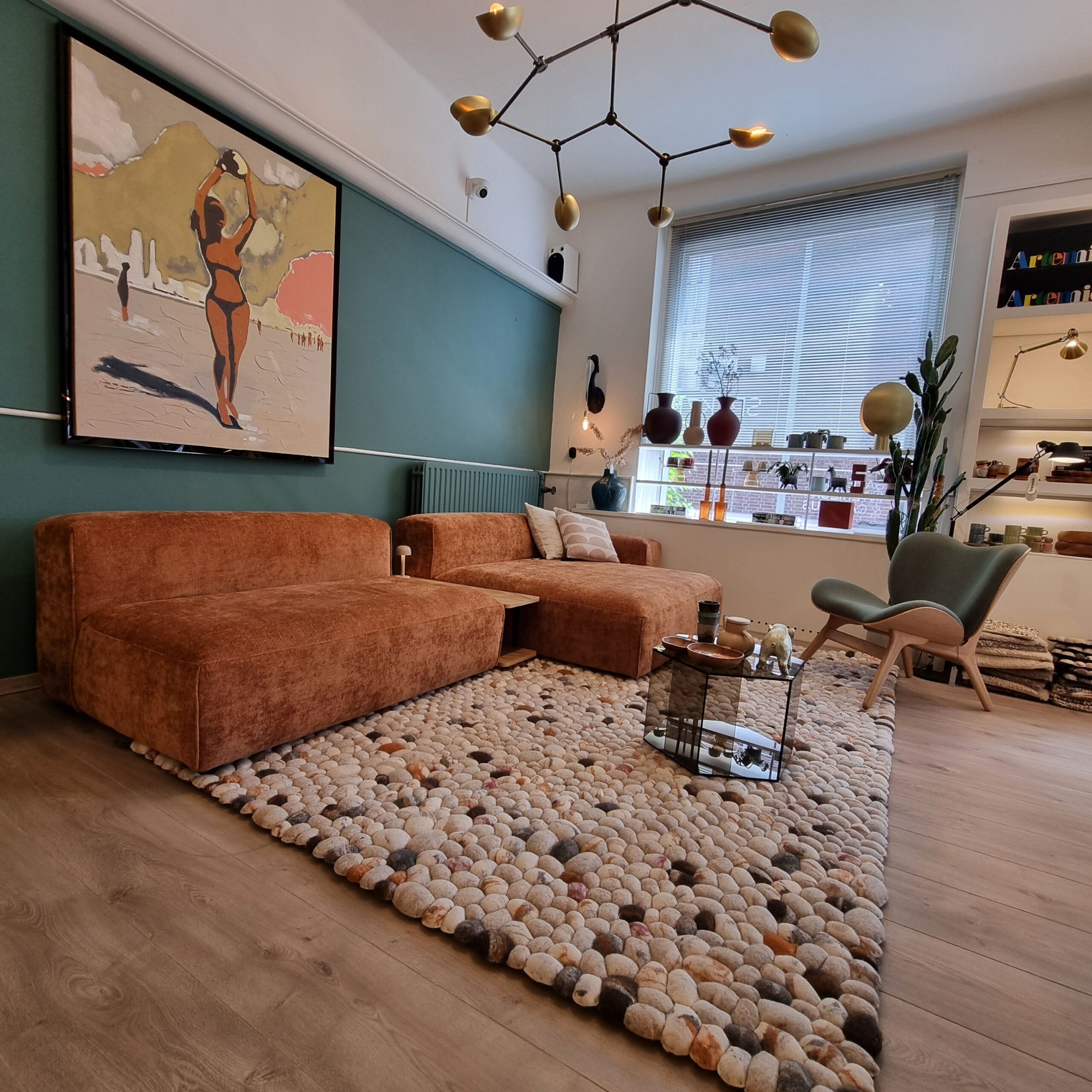 101 Copenhagen Drop Chandelier Brass - Showmodel