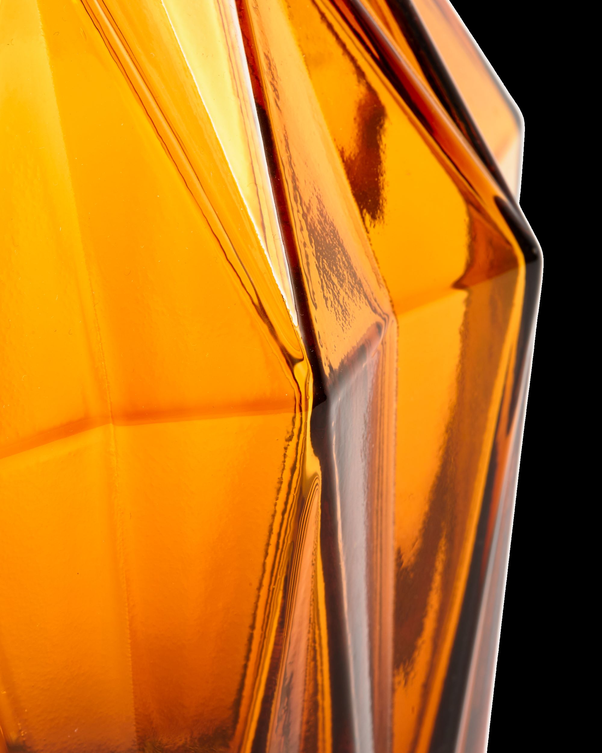 Glazen vaas Folds Ochre Large van Pols Potten - Afbeelding 3